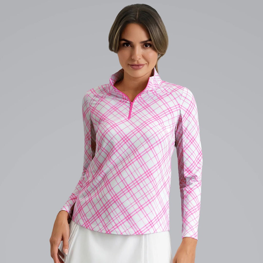 IBKUL Tony Plaid Long Sleeve Mock