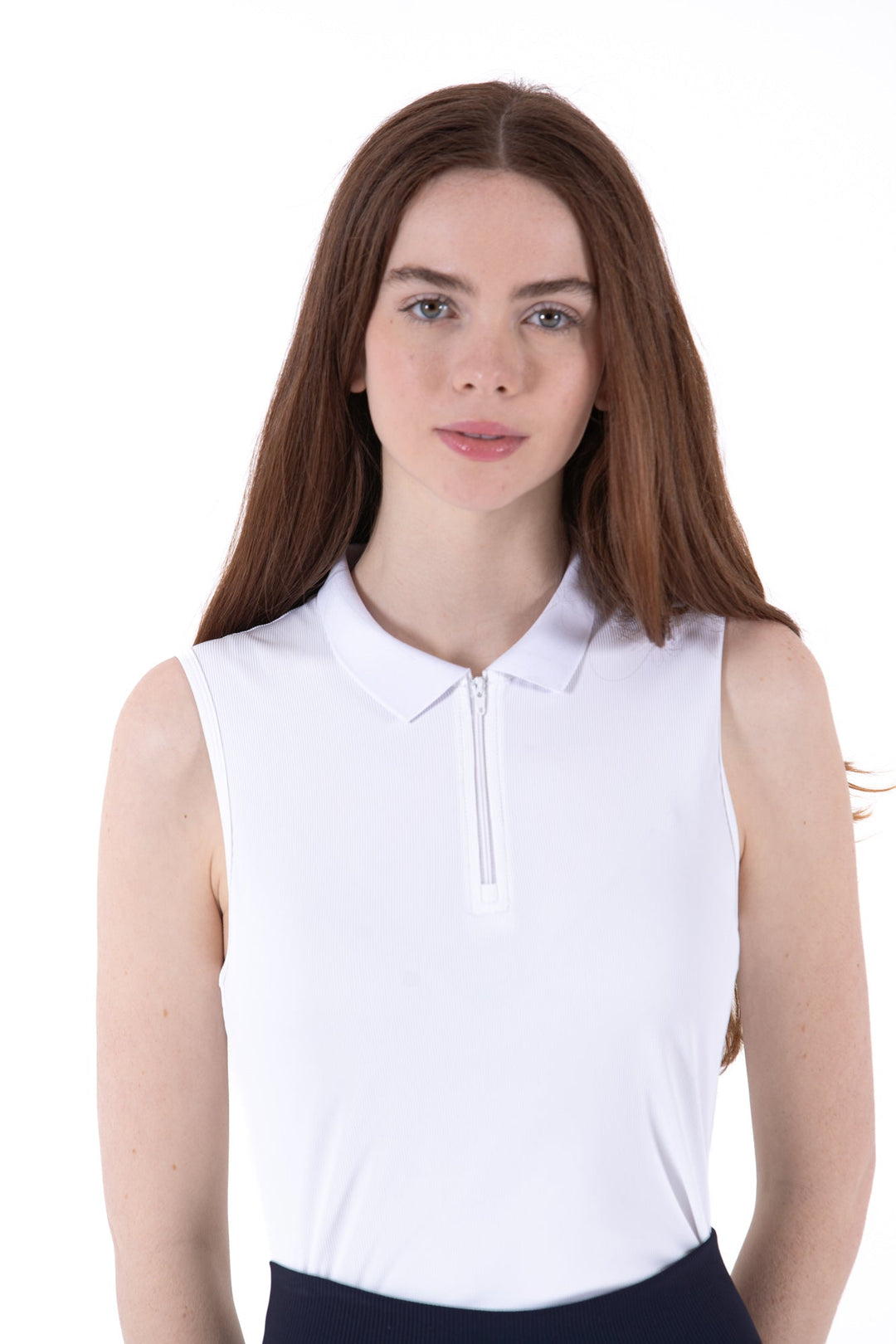 Foray Golf Rib Sleeveless Zip Polo