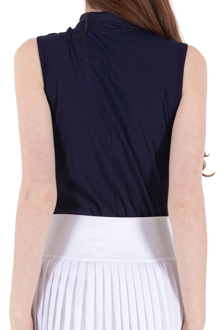 Foray Golf Rib Sleeveless Zip Polo