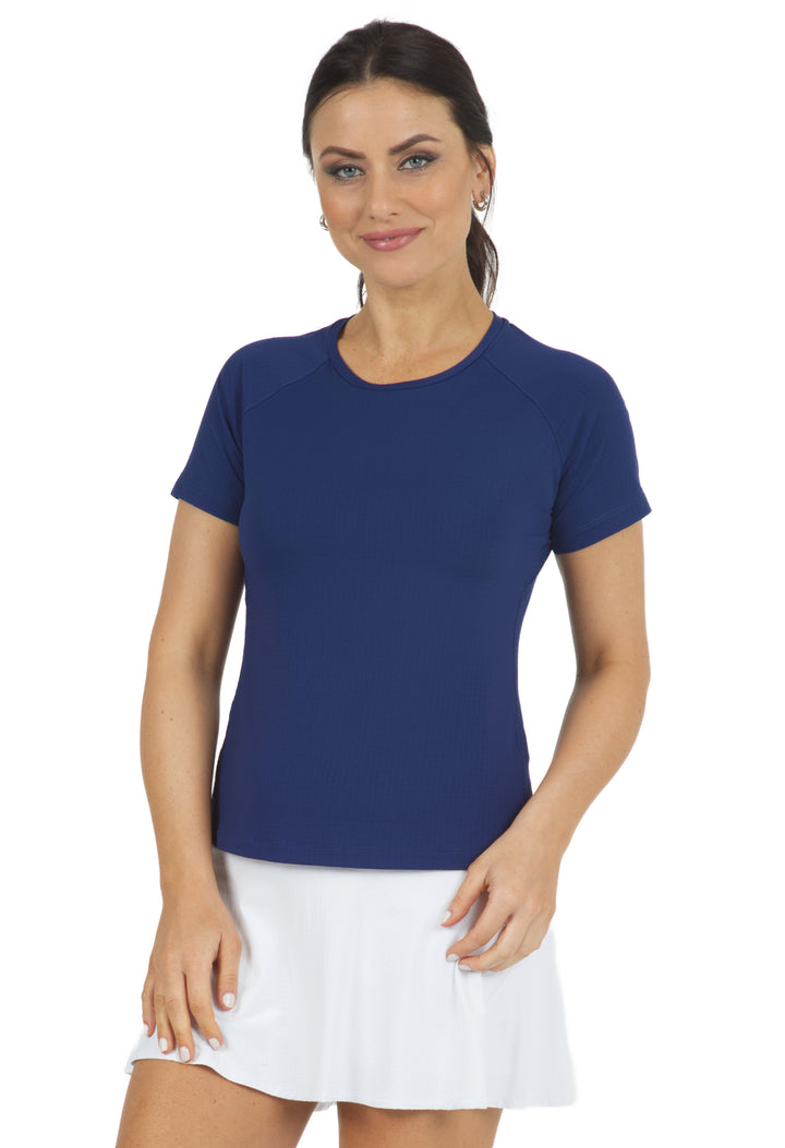 IBKUL Solid Short Sleeve Active Crewneck
