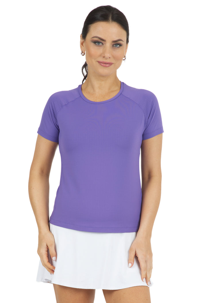 IBKUL Solid Short Sleeve Active Crewneck