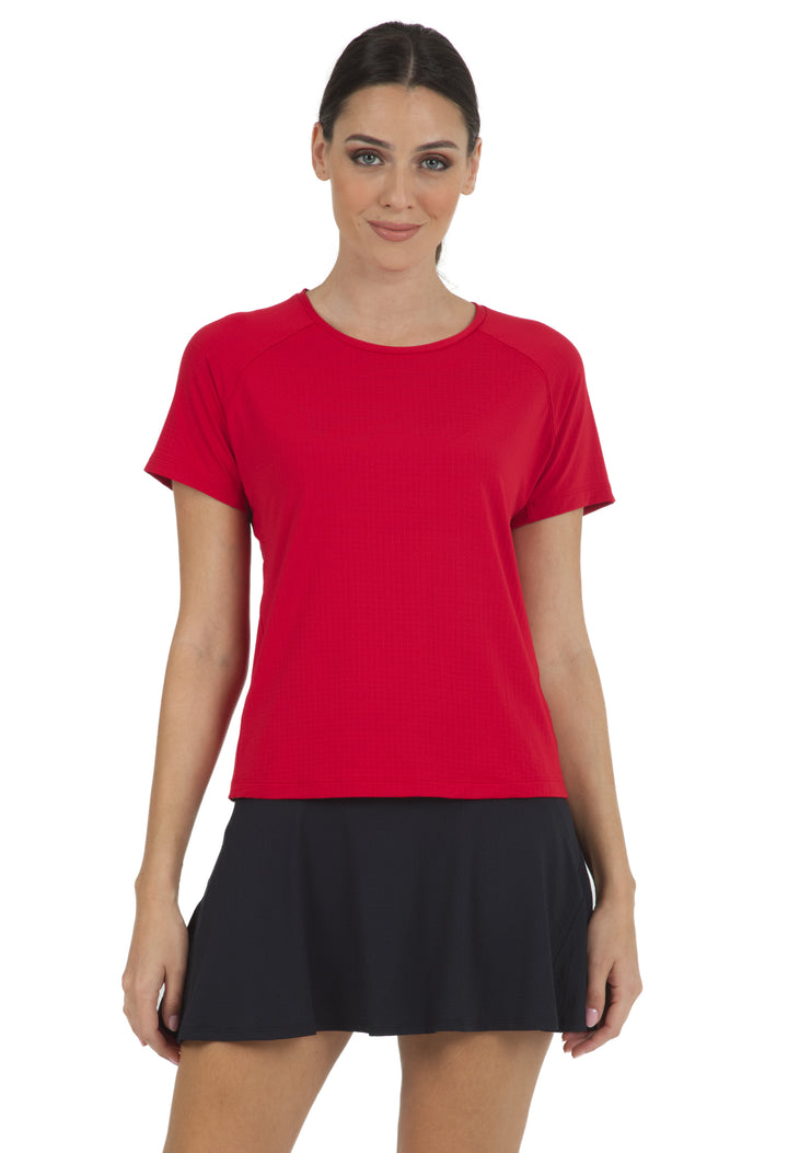 IBKUL Solid Short Sleeve Active Crewneck