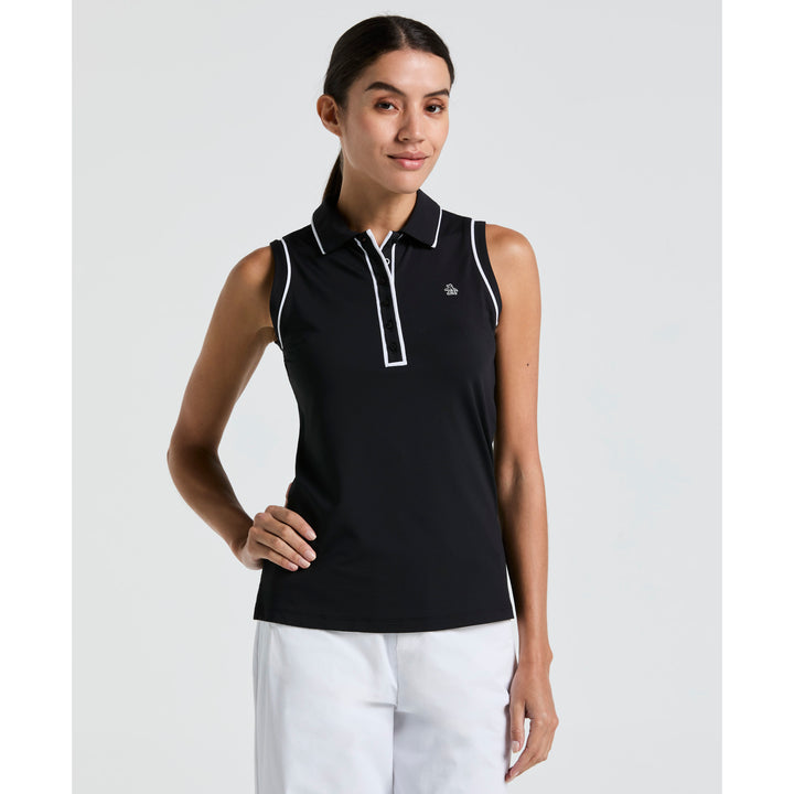 Caviar Black Original Penguin Veronica Sleeveless Pique Polo [SF26]