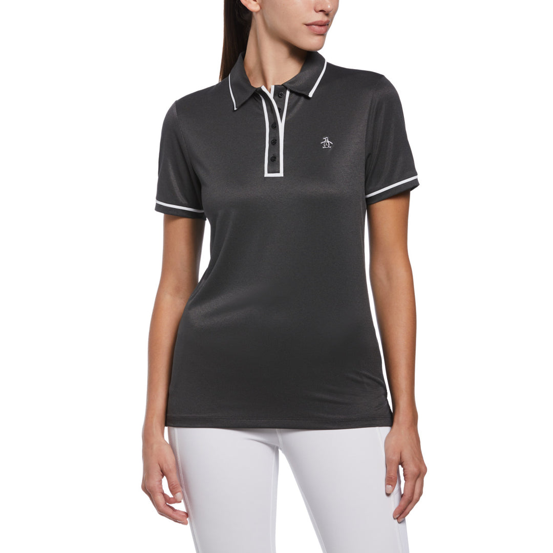 Caviar Black Original Penguin Veronica Short Sleeve Pique Polo [SF26]