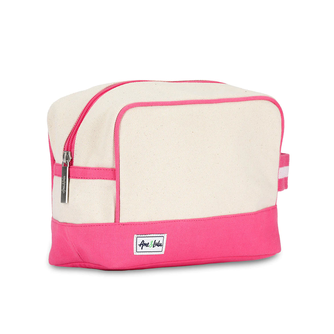 Ame &amp; Lulu Hamptons Canvas Beauty Bags - Pomegranate