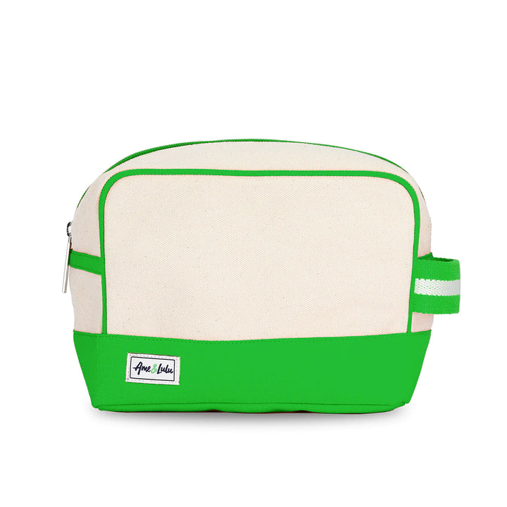 Ame &amp; Lulu Hamptons Canvas Beauty Bags - Limeade