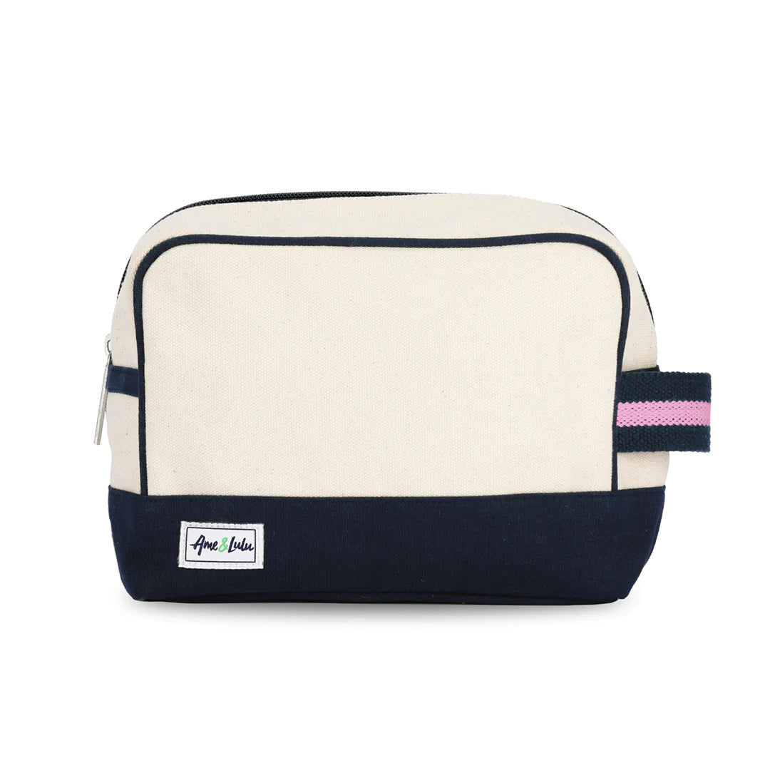 Ame &amp; Lulu Hamptons Canvas Beauty Bags - Pink Berry