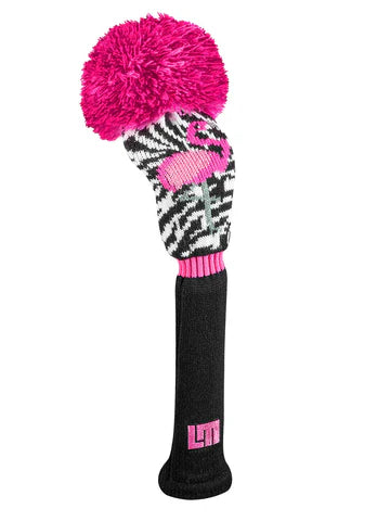Just4Golf Savage Flamingos Knit Headcovers With Pom