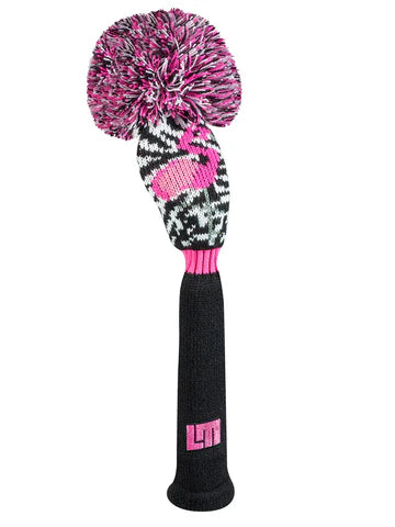 Just4Golf Savage Flamingos Knit Headcovers With Pom