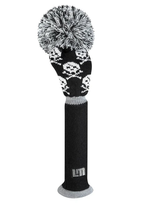Just4Golf Shiver Me Timbers Skull Knit Headcovers With Pom