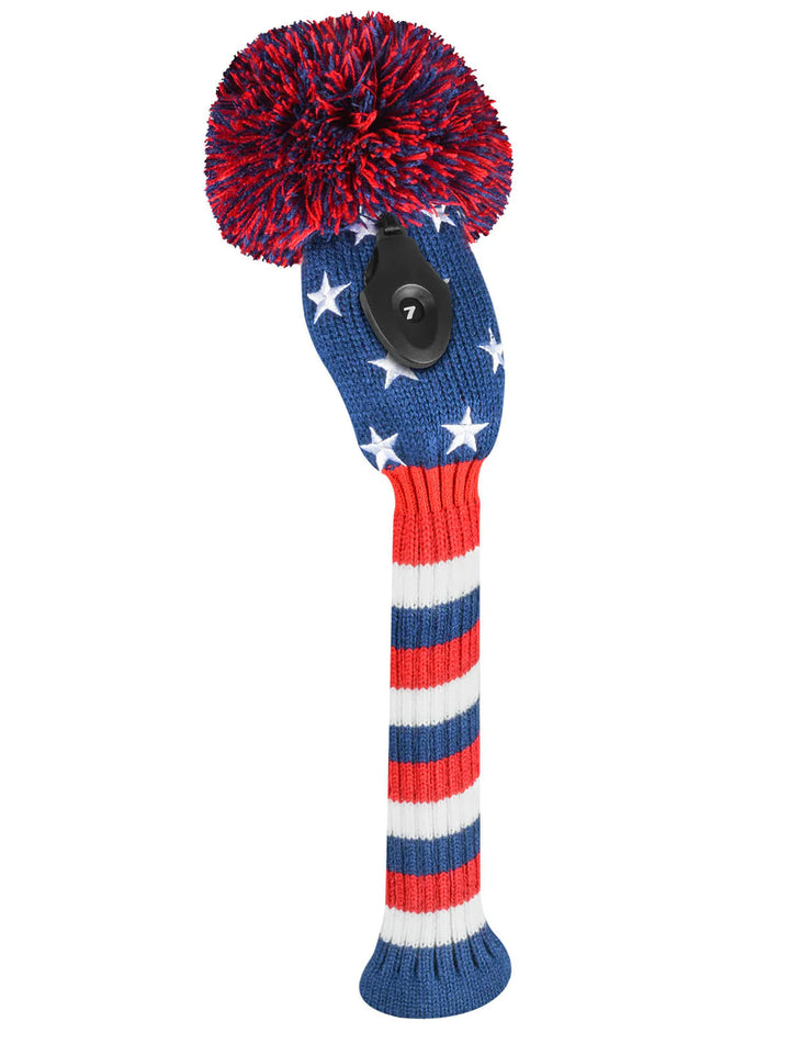Just4Golf Stars &amp; Stripes Knit Headcovers With Pom