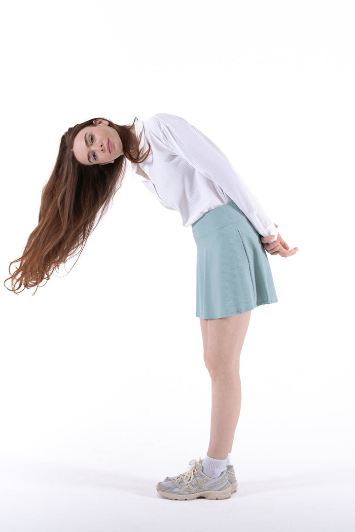 Foray Golf White Seersucker Long Sleeve Polo