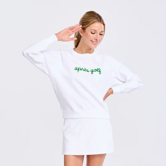 Ame & Lulu Love All French Terry Sweatshirt - Apres Golf White