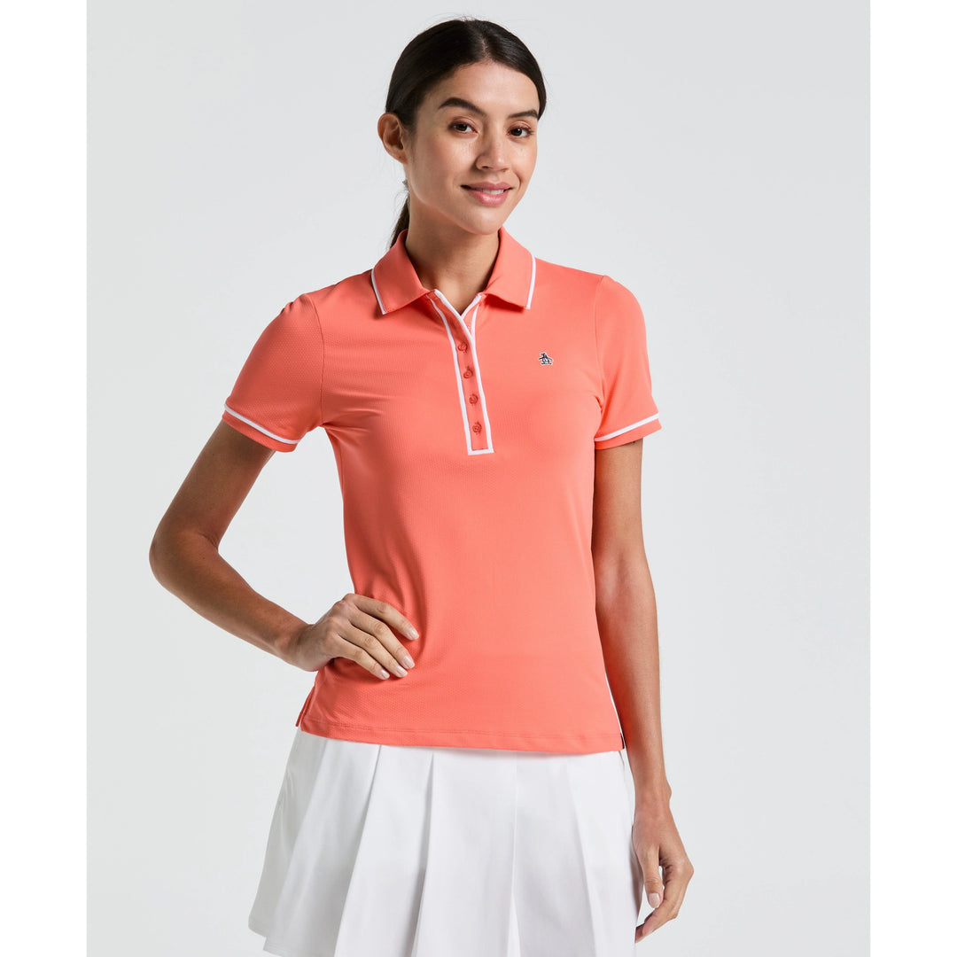 Coral Quartz Original Penguin Veronica Short Sleeve Pique Polo [SF26]