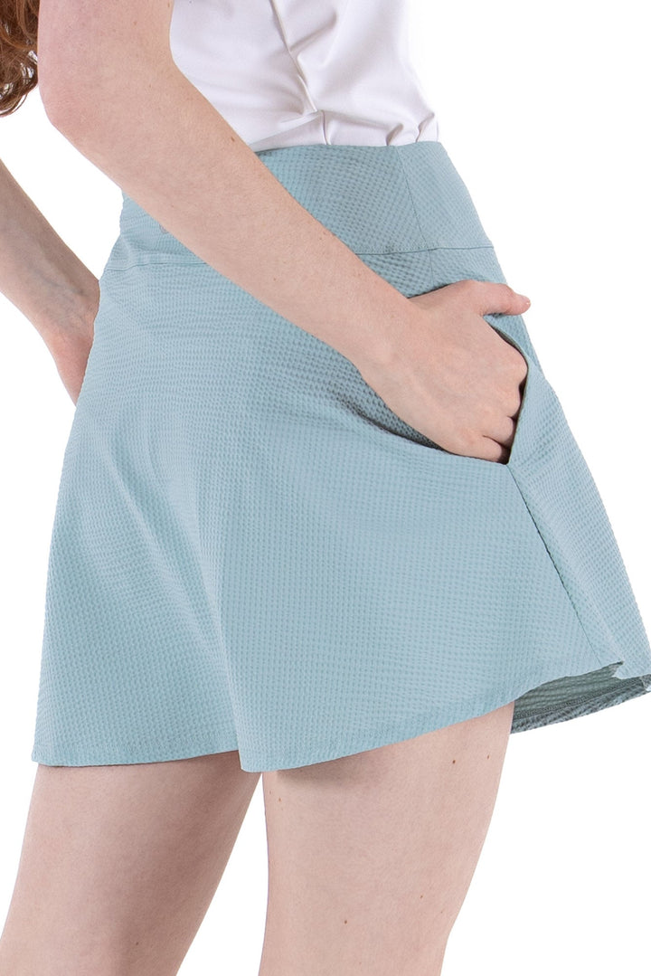 Foray Golf Deep Jade Seersucker A-Line Skort