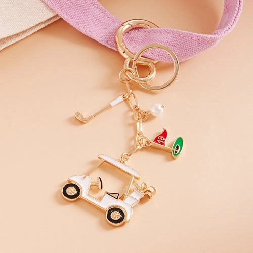 Golf Cart Shaped Bag Charm &amp; Keychain