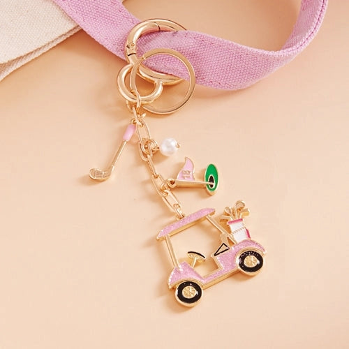 Golf Cart Shaped Bag Charm &amp; Keychain