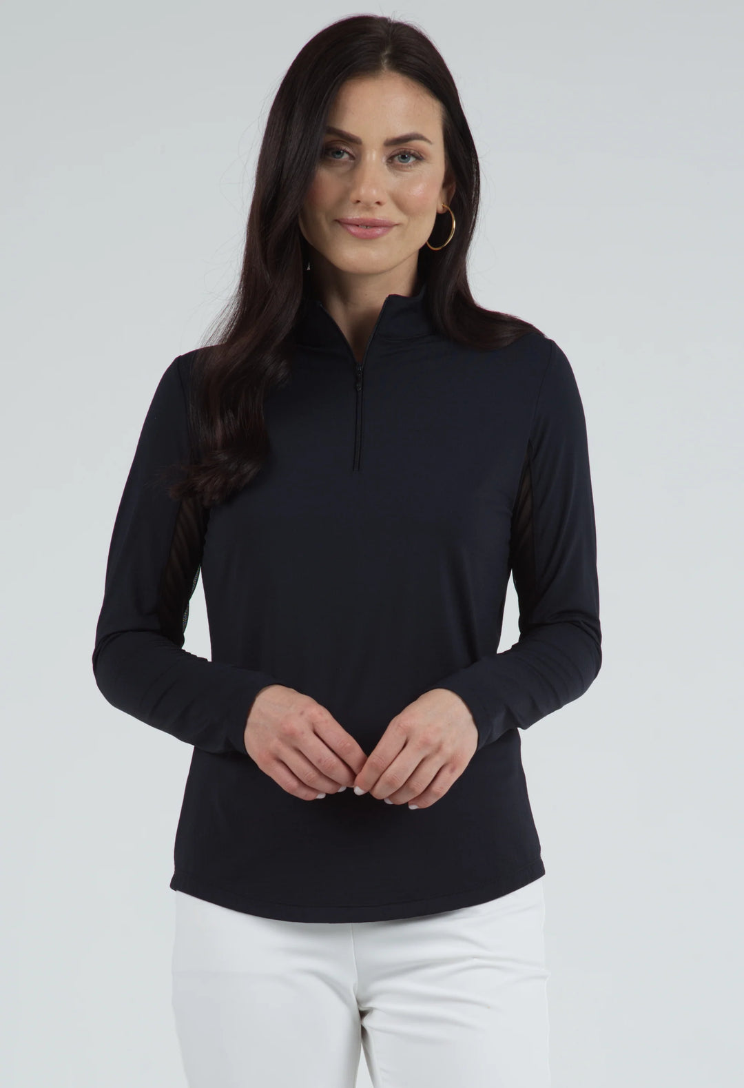 IBKUL Solid Long Sleeve Zip Mock [2026]