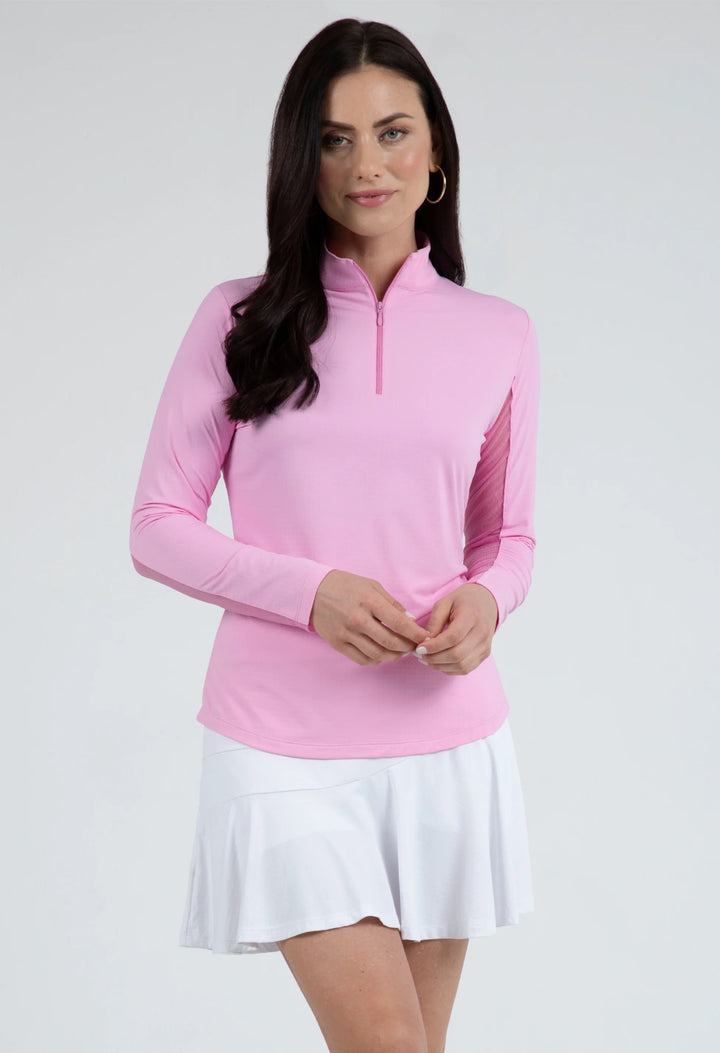 IBKUL Solid Long Sleeve Zip Mock [2026]
