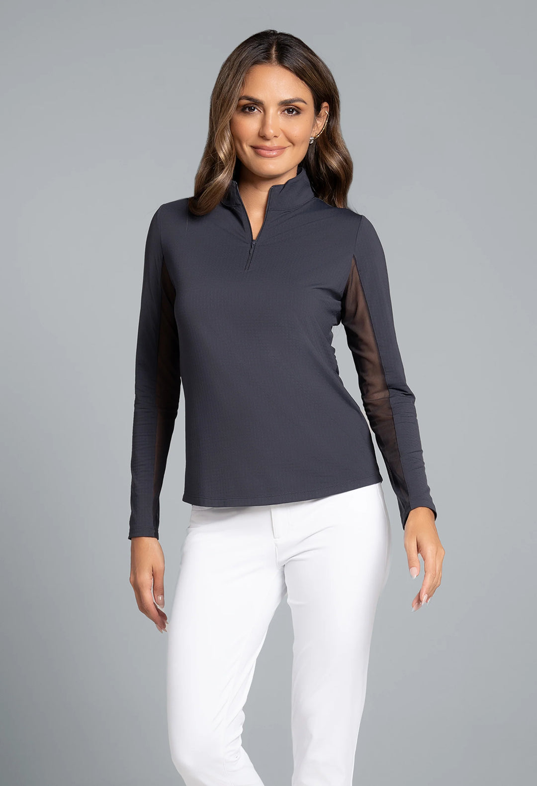 IBKUL Solid Long Sleeve Zip Mock [2026]
