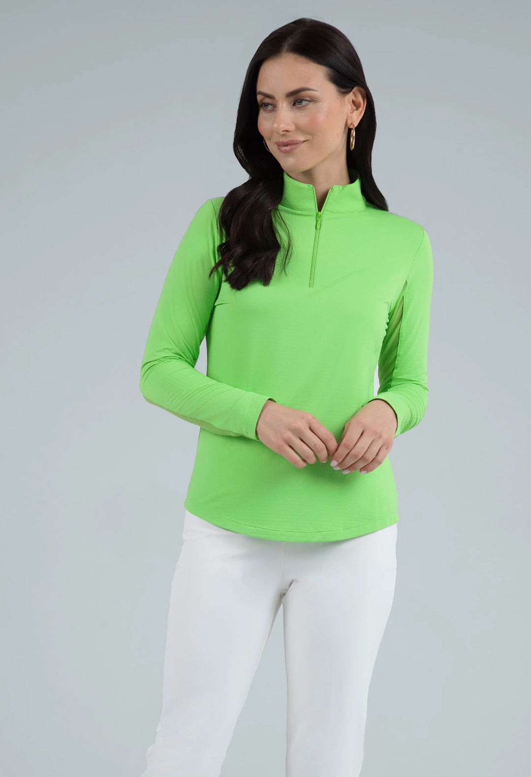IBKUL Solid Long Sleeve Zip Mock [2026]