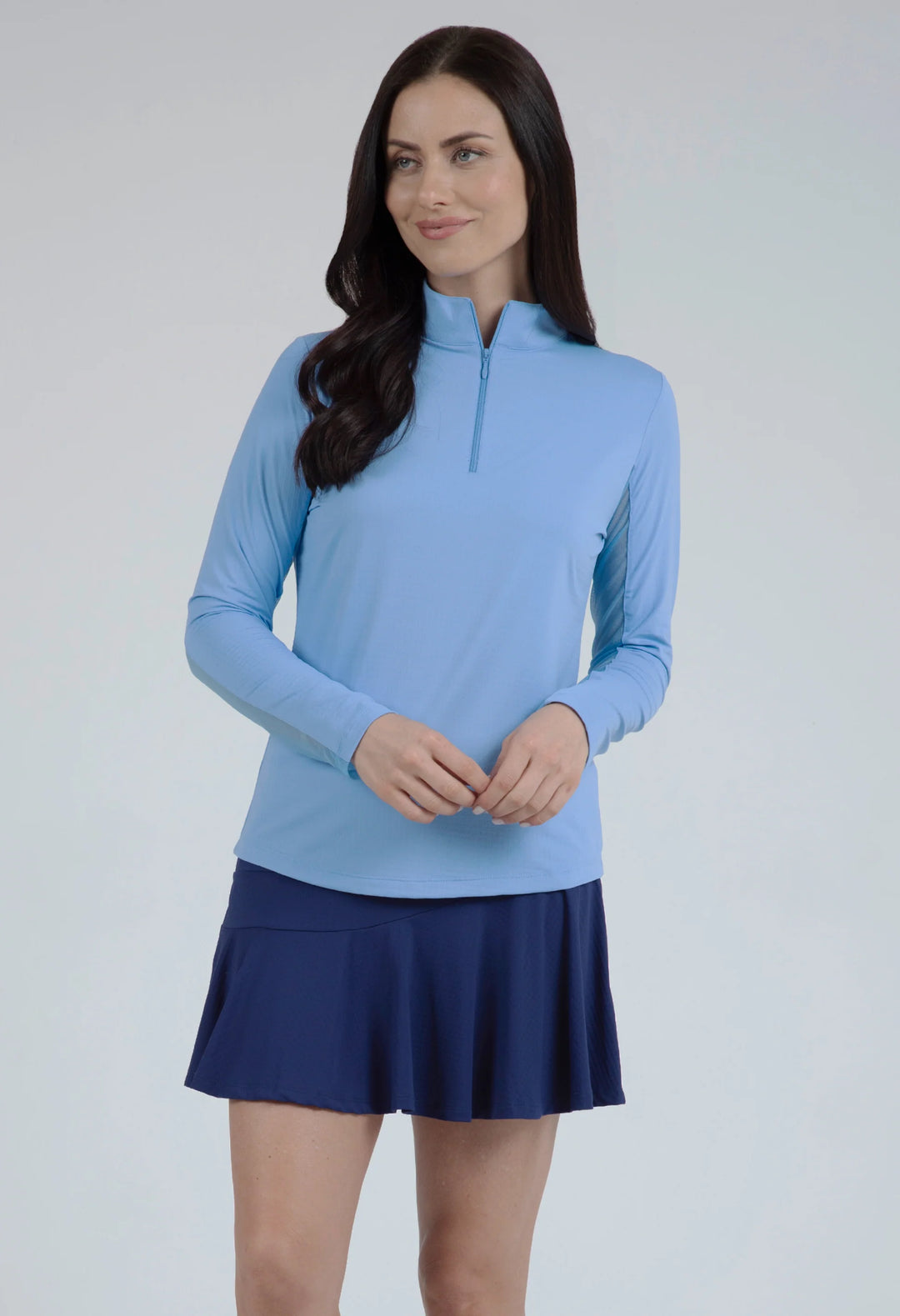 IBKUL Solid Long Sleeve Zip Mock [2026]