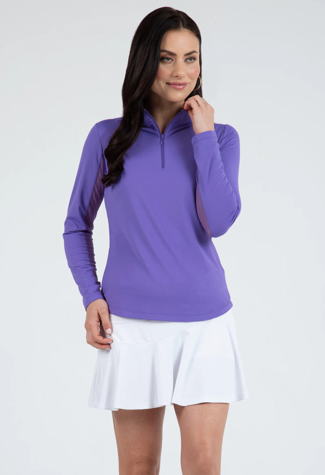 IBKUL Solid Long Sleeve Zip Mock [2026]