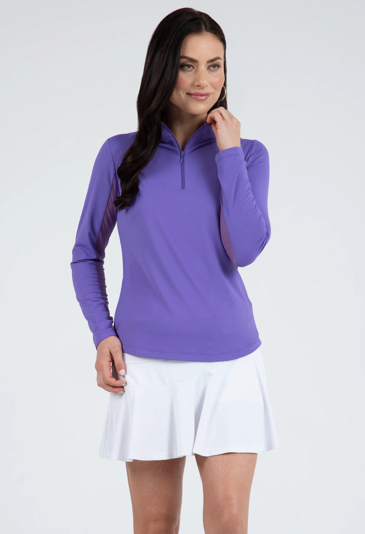 IBKUL Solid Long Sleeve Zip Mock [2026]