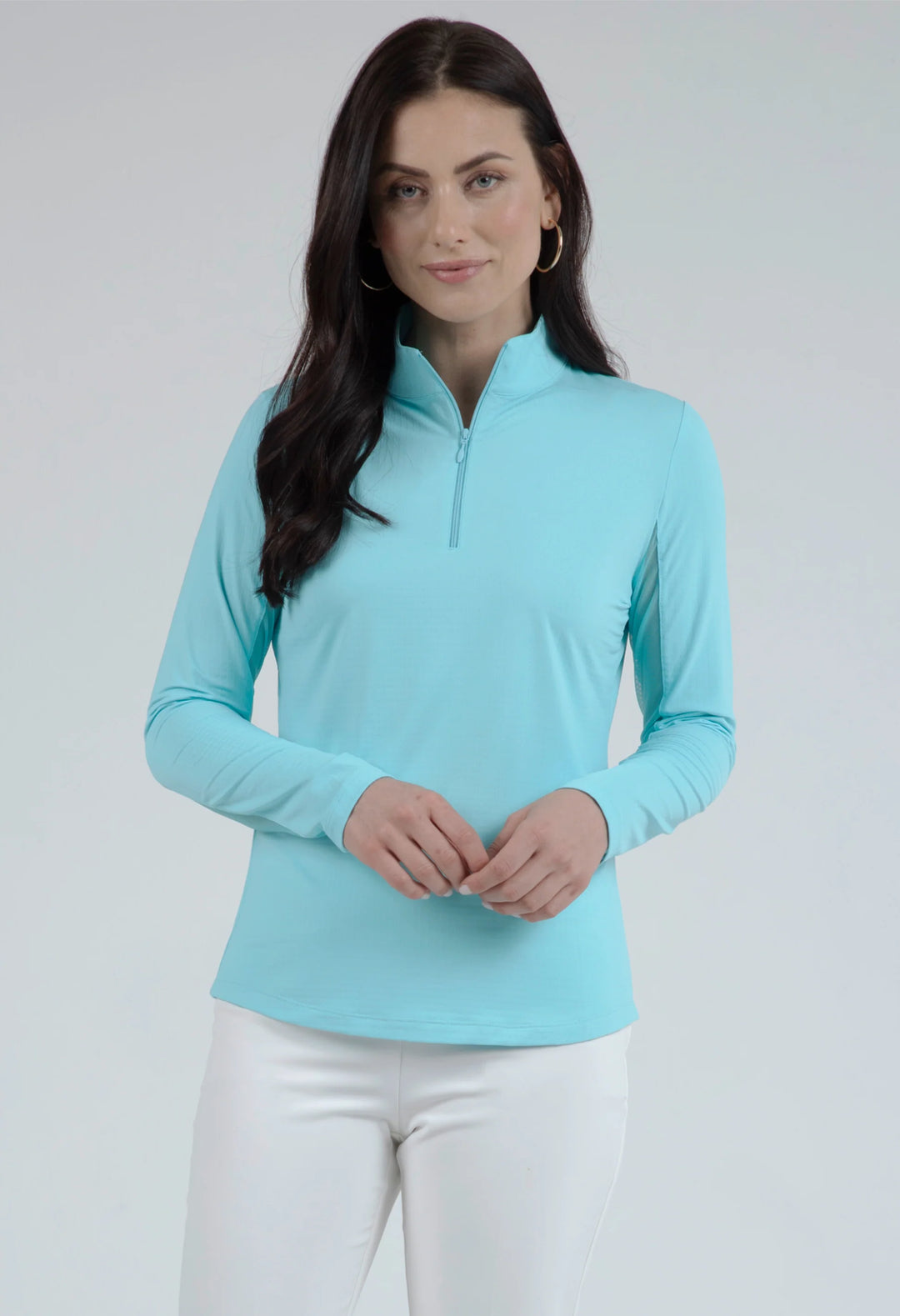 IBKUL Solid Long Sleeve Zip Mock [2026]