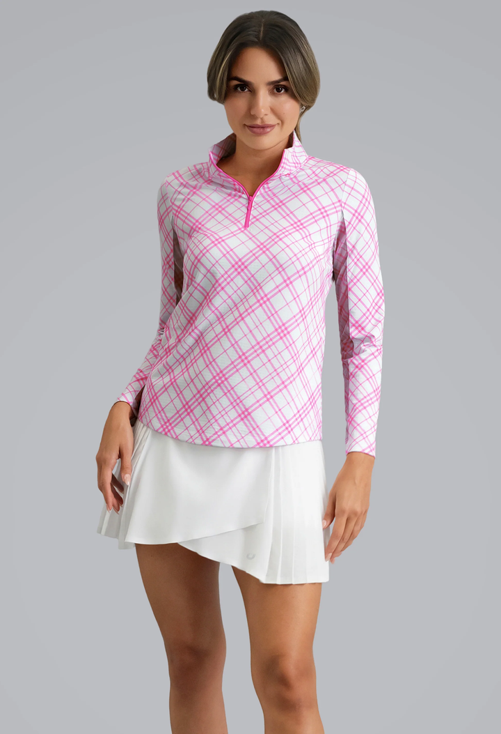 IBKUL Tony Plaid Long Sleeve Mock