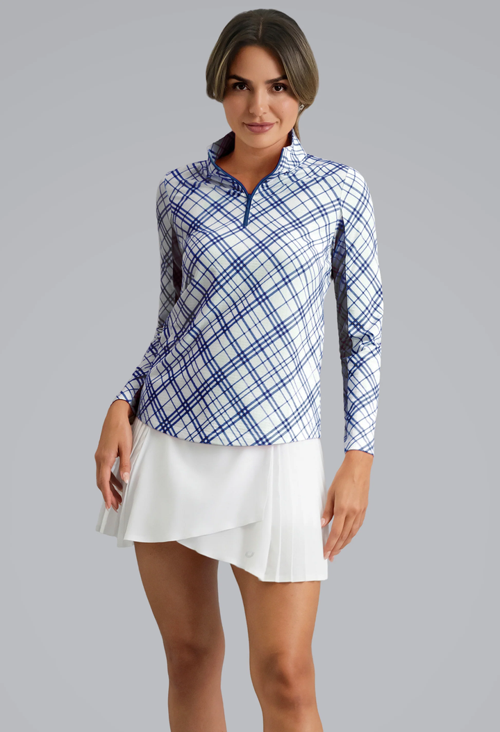IBKUL Tony Plaid Long Sleeve Mock