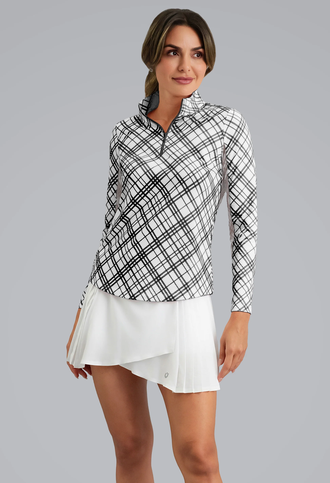 IBKUL Tony Plaid Long Sleeve Mock