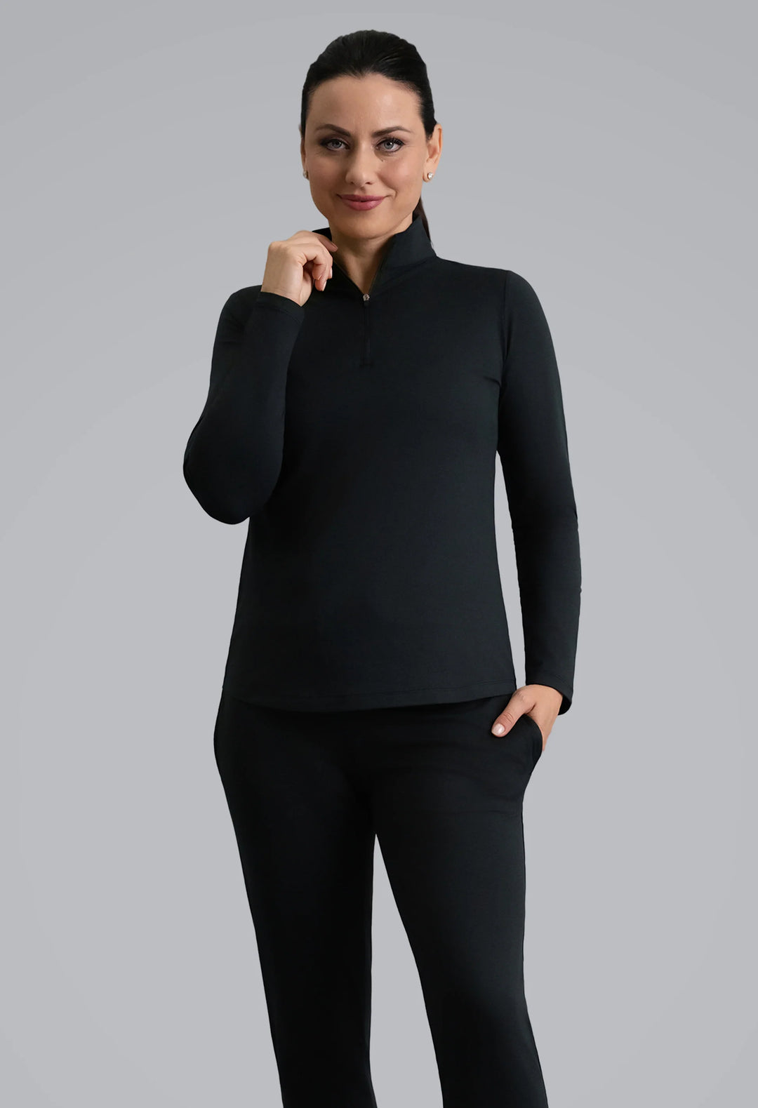 IBKUL IBKomfortable Long Sleeve Mock Neck Top