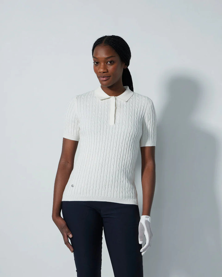 Daily Sports Madelene Cable Knit Short Sleeve Polo [PS26]