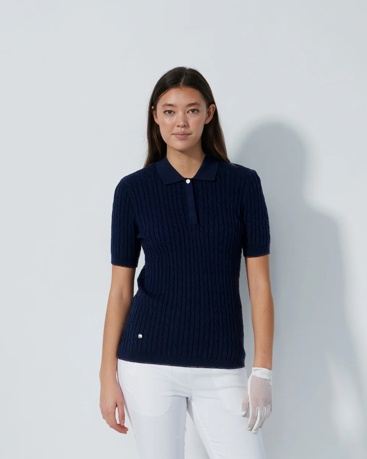 Daily Sports Madelene Cable Knit Short Sleeve Polo [PS26]