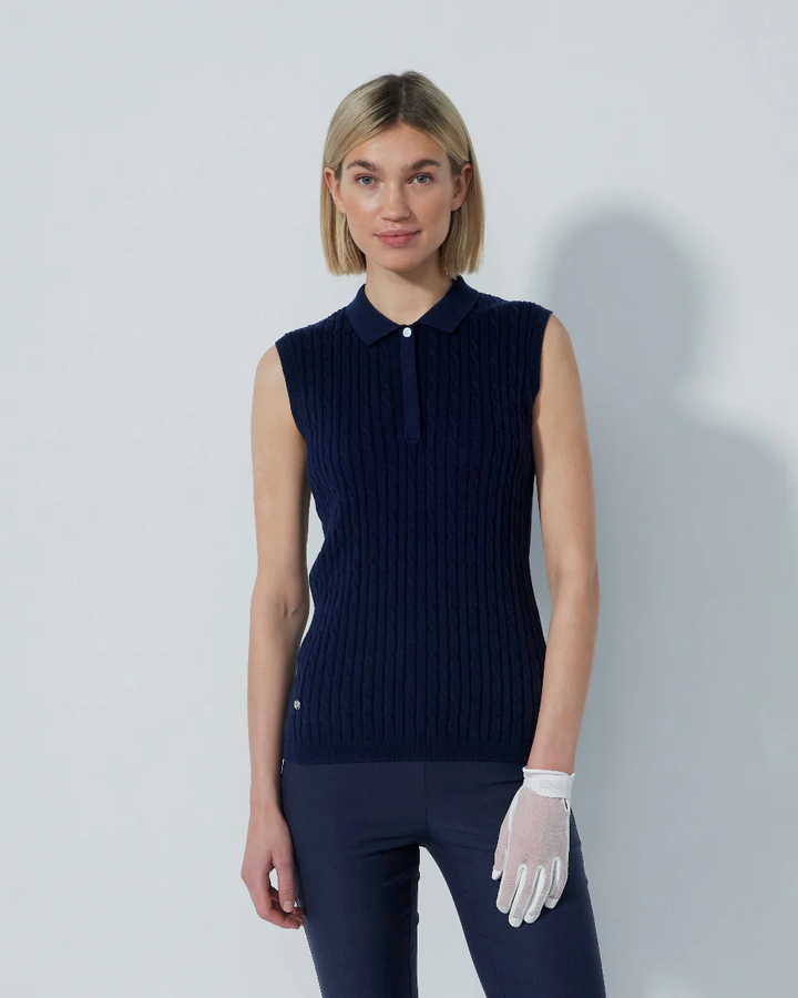 Daily Sports Madelene Cable Knit Sleeveless Polo [PS26]