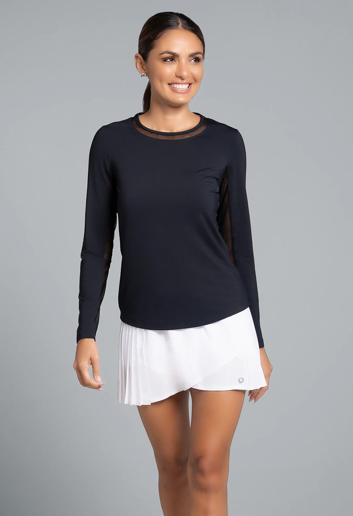IBKUL Solid Long Sleeve Mesh Crewneck [2026]
