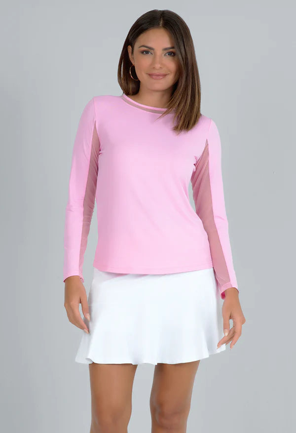 IBKUL Solid Long Sleeve Mesh Crewneck [2026]