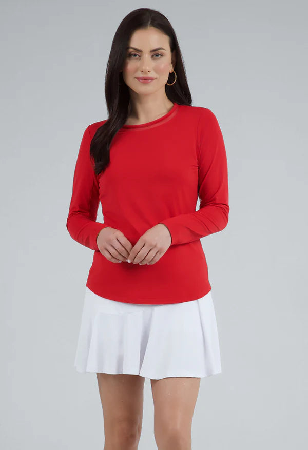 IBKUL Solid Long Sleeve Mesh Crewneck [2026]