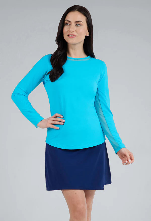 IBKUL Solid Long Sleeve Mesh Crewneck [2026]
