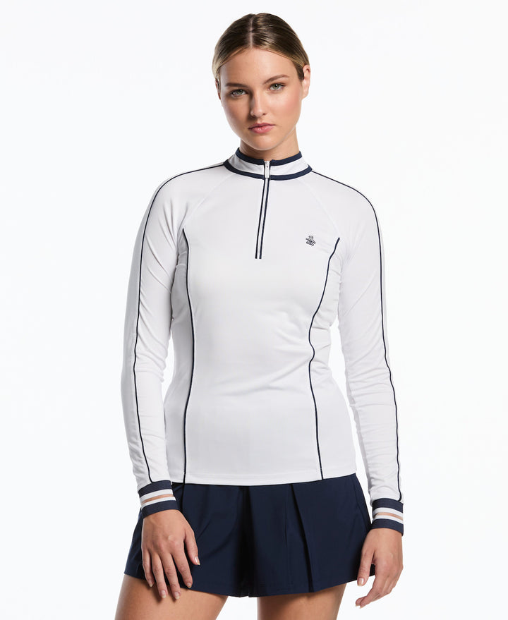 White Original Penguin Long Sleeve Sun Protection Mock [SF26]