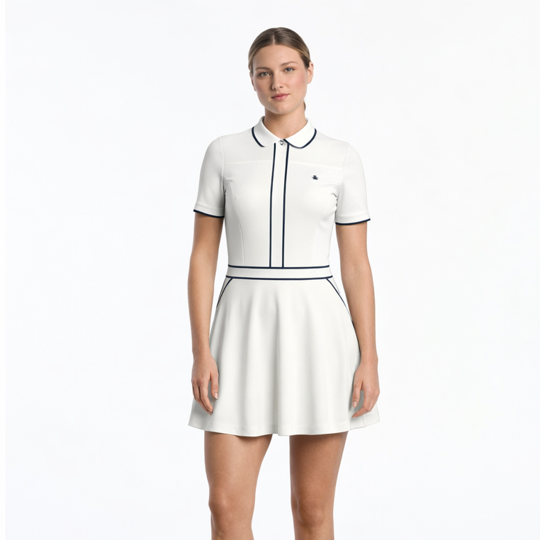 White Original Penguin Veronica Short Sleeve Dress [2026]