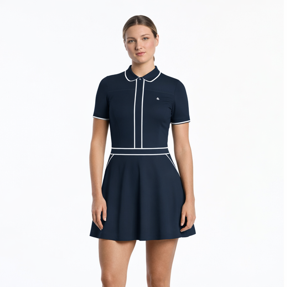 Black Iris Navy Original Penguin Veronica Short Sleeve Dress [2026]