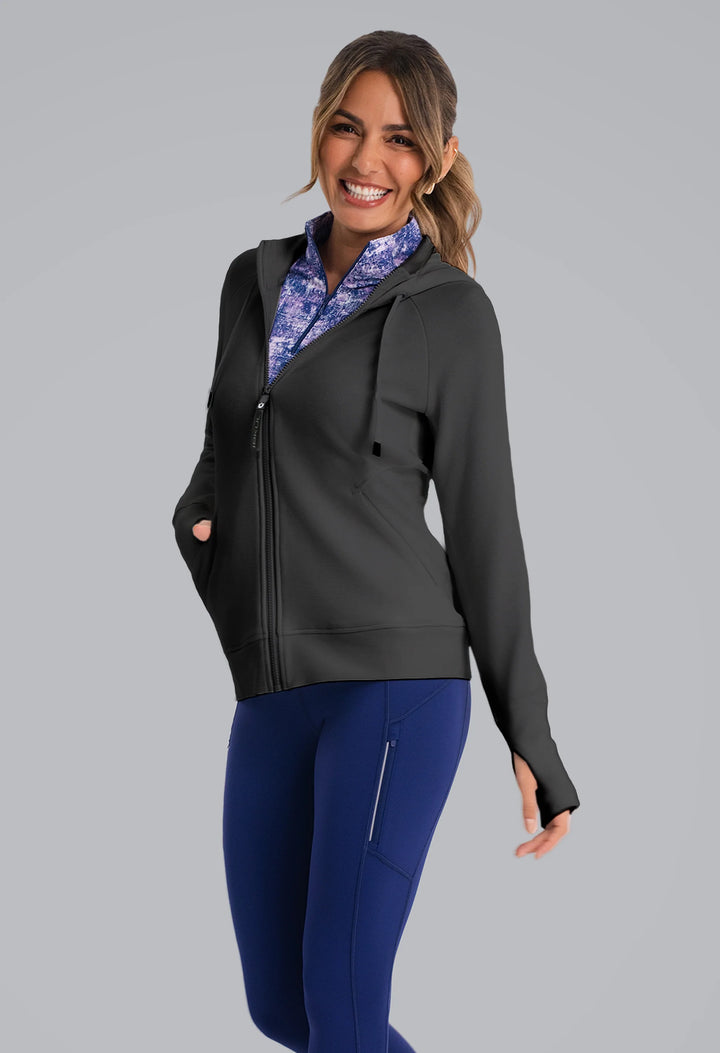 IBKUL Micro Waffle Knit Hood Jacket