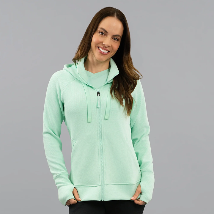 IBKUL Micro Waffle Knit Hood Jacket