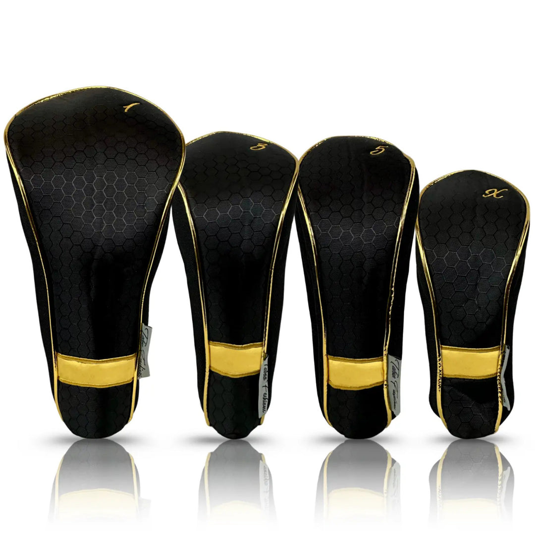 Taboo Fashions Black/Gold 4-Pack Headcover Set