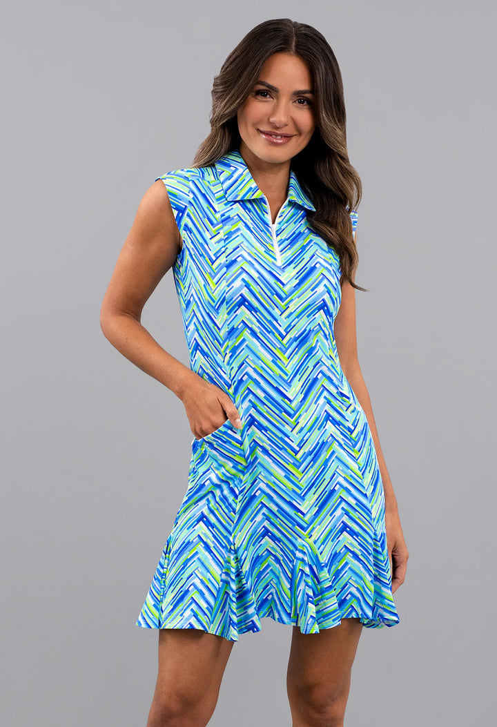 IBKUL Sleeveless Print Polo Dresses [SF26]