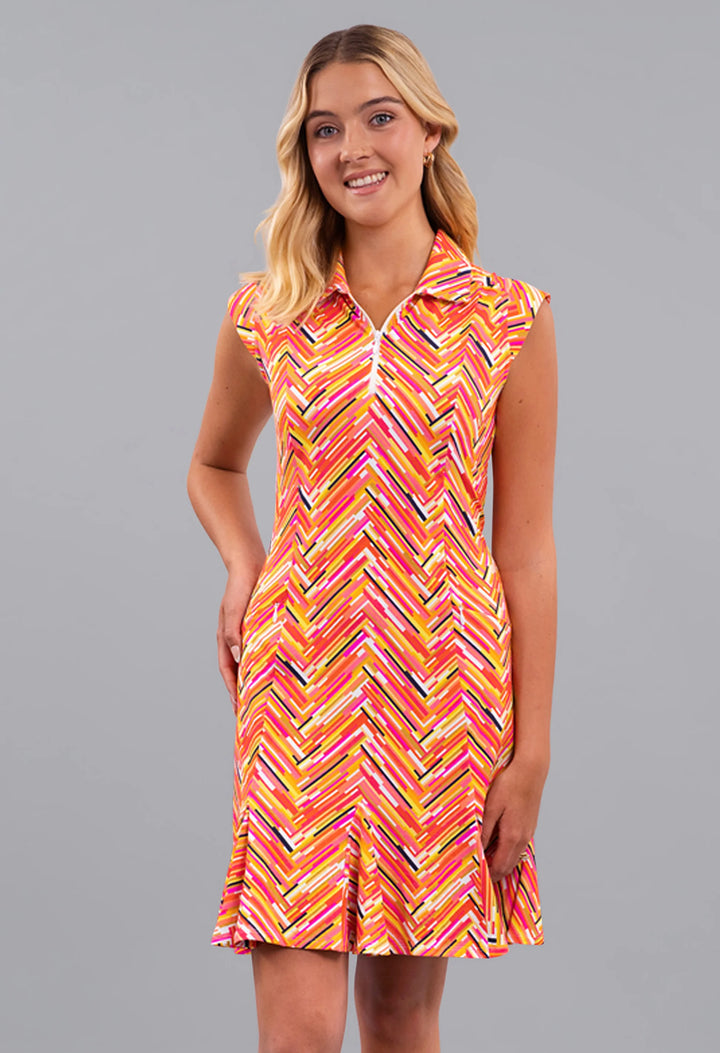 IBKUL Sleeveless Print Polo Dresses [SF26]