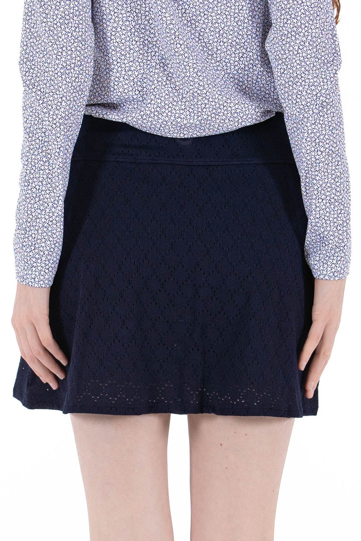 Foray Golf Navy Stretch Eyelet Skort