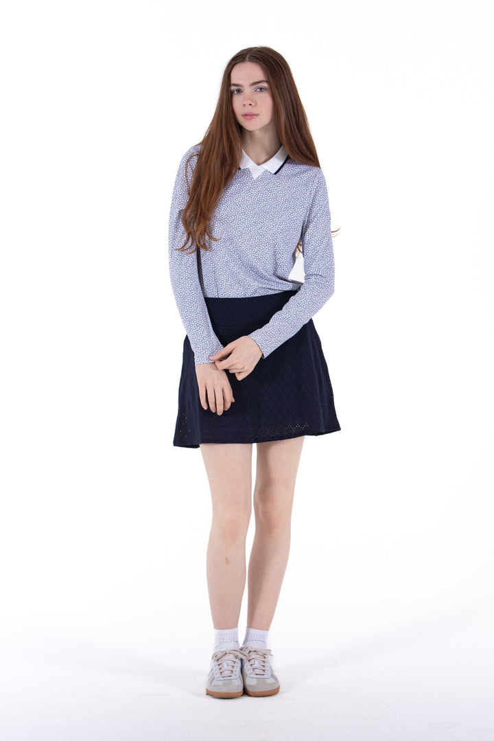 Foray Golf Navy Stretch Eyelet Skort